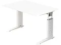 Produktbild: Schreibtisch TARVIS, C-Fuß, Quadrat, B 1200 mm, Gestell weiß, höhenverstellbar, weiß
