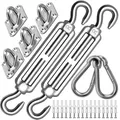 Produktbild: Sonnensegel Befestigung Set M8 Befestigung Sonnensegel HardwareKit 304 Edelstahl Markisen Befestigungsset für Garten, sonnensegel zubehör Befestigung for Dreieck und Quadrat Hardware Zubehör Kit