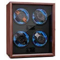 Produktbild: Uhrenbeweger Watch Winder Schaukasten 4 Uhrenbox Leiser Motor 4 Modi LED Braun