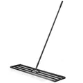 Produktbild: Wiltec Aluminium Rasenrakel 121,9 x 25,4 cm mit 2 m Stiel, Rasen Rakel Unebenheiten im Rasen ausgleichen, Leveler Gartengerät zum Rasen sanden