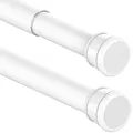 Produktbild: 1Stück Vorhangstange Ohne Bohren Spannstange Teleskopstange Vorhang für Badezimmer, Fenster, Kleiderschrank 73-145CM Weiß(Durchmesser 25mm)
