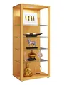 Produktbild: VCM Glasvitrine stehend | Vitrine Glas mit ESG-Sicherheitsglas | Maße ca. H. 115 x B. 52 x T. 35 cm | Modern und platzsparend | Glas Vitrinenschrank – Glasol LLL