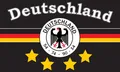 Produktbild: Flagge DEUTSCHLAND  Fußball 4 STERNE schw 90 x 150 cm Die Mannschaft Weltmeister