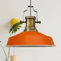 Produktbild: bamyum Asletl Hängelampe Industrial aus Metall Ø41 cm, Küchenlampe Vintage, Hängelampe Esstisch E27, Wohnzimmerlampe Hängend Vintage, Pendelleuchte Esstisch und Wohnzimmer, Pendelleuchte Orange