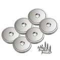Produktbild: 6 Stück Scheiben Magnete mit Kapsel 40 KG Zugkraft 32 x 8 mm Topfmagnet mit Loch