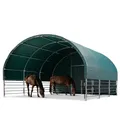 Produktbild: Weidezelt 6x6 m PVC Plane 2300 Newton - für Erduntergrund - vorn offen - grün