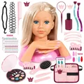 Produktbild: Bayer Design 90090AA Charlene Magic Nails Frisier- und Schminkkopf mit Händen und austauschbaren Fingernägeln, Make-up, Haarzubehör, Sticker, Blond