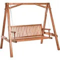 Produktbild: Beliani Gartenschaukel FICARELLA Braun 132x203x186
