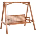 Produktbild: Beliani Hollywoodschaukel, Braun, Holz, 203x186x132 cm, Gartenmöbel, Hollywoodschaukeln