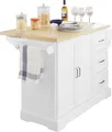 Produktbild: SoBuy Küchenwagen Küchenschrank Servierwagen Sideboard mit erweiterbarer Arbeitsfläche FKW41-WN