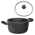 Produktbild: Hoffmann Kochtopf Ø 28 cm Aluguss Antihaft mit Deckel - Schwarz
