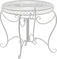 Produktbild: CLP Gartentisch Sheela aus pulverbeschichtetem Eisen wetterfest im Jugendstil | antik weiß Farbe antik weiß