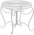 Produktbild: CLP Gartentisch rund im Jugendstil Sheela, Metalltisch aus Eisen pulverbeschichtet, Balkontisch wetterfest perfekt für Garten und Terrasse, Farbe:antik weiß