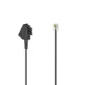 Produktbild: HAMA Telefonkabel, TAE-F-Stecker - Modular-Stecker 6p4c, 10 m, Schwarz (00201148