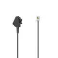 Produktbild: Hama - 201148 Telefonkabel, TAE-F-Stecker - Modular-Stecker 6p4c, 10 m, Schwarz