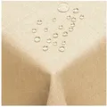 Produktbild: DecoHomeTextil Heimtextilmanufaktur Tischdecke Leinen Optik Tischdecke Tischtuch Abwaschbar Wasserabweisend beige Eckig 160 x 220 cm