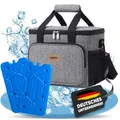 Produktbild: Kühltasche + 2 Kühlakku Picknicktasche Picknickkorb Isotasche Picknick Kühlbox