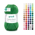 Produktbild: Gründl Wolle Cotton Quick uni - dünne Wolle zum Häkeln - Strickgarn - Häkelgarn - Glänzend und hautfreundlich - 100% Baumwolle - 1 Knäuel 50 g / 125 m - Nadelstärke 3-4 - Farn