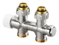 Produktbild: OVENTROP Anschlussarmatur Multiblock T Durchgangsform PN 10 G ½ AG x G ¾ AG Messing - vernickelt - 1184033