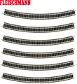 Produktbild: Fleischmann N 9130-S Gebogenes Gleis R3, 30° (6 Stück) - NEU