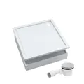 Produktbild: AQUABAD Duschwanne/Duschtasse | Komplettset Basic Smooth White 90x90cm Quadrat | inkl. Styroporträger und Marken-Siphon 90mm mit Chromdeckel | (Gesamthöhe inkl. Träger 16 cm) zum Befliesen
