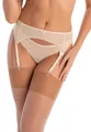 Produktbild: Teyli Strumpfhalter Damen - Strumpfgürtel für Damen aus Mesh - Strapsgürtel im Klassischen Schnitt - Garter Suspender Belt Beige L
