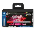 Produktbild: STAEDTLER MultiInk Pigment Arts brush pen 6er-Set reds&pinks retail
