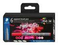 Produktbild: 6x PIGMENT ARTS PEN 371C6-1 - REDS & PINKS - PINSELSPITZE - STAEDTLER # NEU