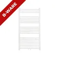 Produktbild: Badheizkörper Mittelanschluss und Seitenanschluss Flach Quer Rohr Weiß 115x60 cm