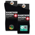 Produktbild: 6 Paar Diabetiker Socken ohne Gummi 97% Baumwolle Damen Herren Socken ohne Naht (Schwarz 43-46) - Schwarz - 43-46