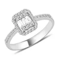 Produktbild: Baguette & Brillant Schliff 0,33 Carat Diamant Ring in 14 Karat Weißgold