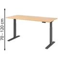 Produktbild: Hammerbacher Schreibtisch XMKA 19, eiche / graphit, elektrisch höhenverstellbar, 180 x 70-120 x 80cm