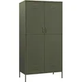 Produktbild: vidaXL Kleiderschrank, Olivgrün, Metall, 90x180x50 cm, Garderobe, Garderoben-Sets & Serien, Garderoben-Sets