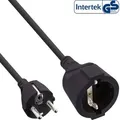 Produktbild: InLine® Schutzkontakt-Verlängerungskabel, CEE 7/7, H05VV-F3G1,5, schwarz, 7m Kabel Stromkabel