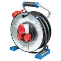 Produktbild: as - Schwabe Xperts Doppelrohr Metallkabeltrommel 25m, Schutzisolierung, 5-pol CEE Stecker 400V, 2 Schutzkontaktsteckdosen, 1 CEE-Steckdose 5-polig, 400V 16A, Klappdeckel, IP44, Made in Germany, 23999