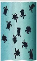 Produktbild: ABAKUHAUS Schildkröte Schmaler Duschvorhang, Baby-Schildkröten Tief Sealife, Badezimmer Deko Set aus Stoff mit Haken, 120 x 180 cm, Teal Dunkelblau