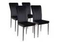 Produktbild: Albatros Esszimmerstühle mit Samt-Bezug 4er Set MODENA, Schwarz - Stilvolles Vintage Design, Eleganter Polsterstuhl am Esstisch - Küchenstuhl oder Stuhl Esszimmer mit hoher Belastbarkeit