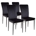 Produktbild: ALBATROS Esszimmerstühle mit Samt-Bezug 4er Set Modena, Schwarz - Stilvolles Vintage Design, Samt-Bezug, SGS geprüfter Polsterstuhl - Moderner Küchenstuhl, Stuhl Esszimmer oder Esstisch Stuhl