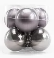 Produktbild: TrendLine Weihnachtskugeln aus Glas Ø80mm 6 STK warmgrau Christbaumkugeln Xmas