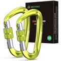 Produktbild: BROTREE Karabiner mit 1200kg Belastbarkeit Schwerlast 12KN Karabinerhaken Schraubverschluss für Hängematten, Camping, Wandern, Rucksack