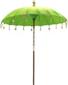 Produktbild: Bali Sonnenschirm Balinesischer Schirm Garten Baumwolle Sonnenschutz Handarbeit Retro Vintage Dekoschirm 2-teilig ca.180 cm, Farbe:Hellgrün