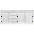 Produktbild: New Mexico Sideboard Mit 7 Schubladen Und 3 Türen Breite 200 Cm, Höhe 84 Cm Weiss/gewachst.