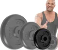 Produktbild: Miweba Sports Hantelscheiben Set HSG25 | 𝐏𝐫𝐨𝐟𝐢 Hanteln - Hantelscheibe - Hantel Scheiben - Gusseisen Gewichte - Ø 30/31 mm - Hantelset - Gewichtsscheiben - Hantelgewicht - Plates (4x 2.5 Kg)