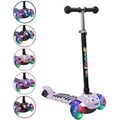 Produktbild: Habib 3D Kinderroller 3-Rad mit LED Licht | Klappbar & Verstellbar: Helllila - Violett