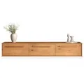 Produktbild: IDIMEX Lowboard TECCA hängend aus Massivholz, Eiche Farben – Moderne Hängekonsole mit 3 Klappen, Mid Century Style, stilvolle Wandkommode zur Wandmontage mit Stauraum
