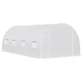 Produktbild: Outsunny - Gewächshaus 595x300x200cm Foliengewächshaus Tomatenhaus mit Tür, Fenster, Folientunnel aus verzinktem Stahl, Pflanztunnel, Treibhaus inkl.