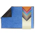 Produktbild: Primaflor Schmutzfangmatte CLEAN – Blau, 40x60 cm | Saugstarke, Schwer entflammbare Fußmatte | Rutschfester Türvorleger für Innen | Türmatte für Eingangsbereich | Sauberlaufmatte mit Gummirand