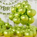 Produktbild: AULE Luftballons Grün Metallic Helium: 50 Stück 12 Zoll Luftballon Hell Grün Ballons Limettengrün Latex Geburtstagsdeko für Geburtstag Babyparty Dschungel Dinosaurier Deko