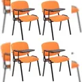Produktbild: CLP 4er Set Stuhl Ken mit Klapptisch Stoff orange