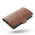 Produktbild: I-CLIP Original Herren Geldbörse - Slim Wallet mit Geldklammer - Mini-Portemonnaie mit Platz für bis zu 12 Karten - Ultraleicht mit nur 22g - Braunes Leder Oak mit Lochprägung - Schwarzer Rahmen